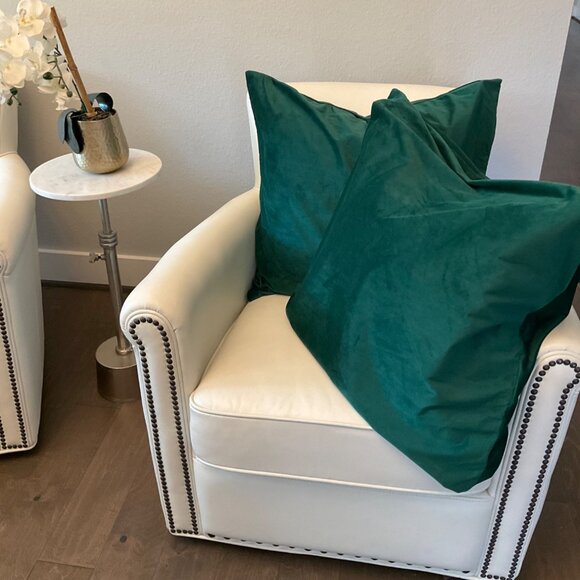 Dezene Emerald Green Velvet Throw Set Pillow Covers Large 25x25 Inch Christmas - Picture 2 of 11